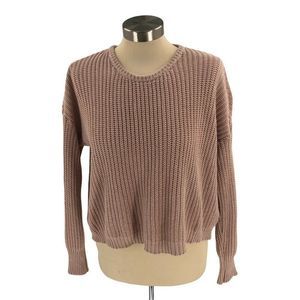 Brandy Melville Womens Sweater One Size Brick Pullover Long Sleeve Cropped Knit